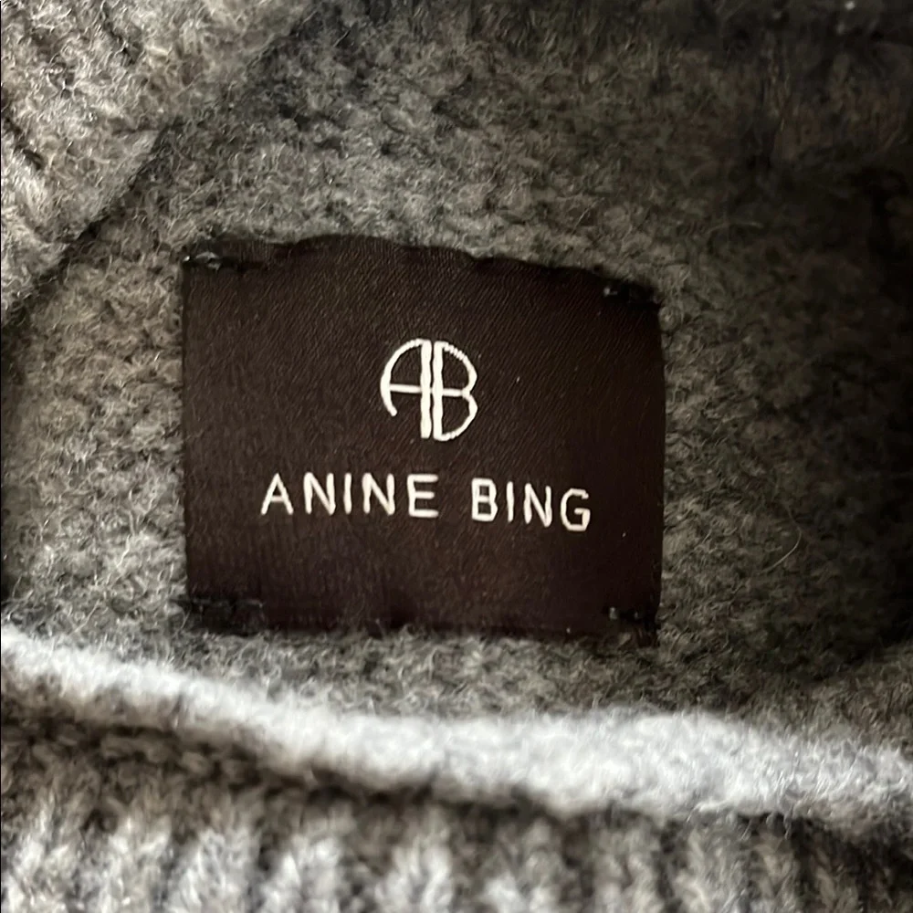 Anine Bing Kendrick Sweater University Paris In Charcoal Wool Cashmere Size M